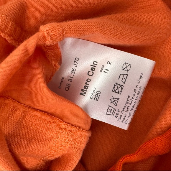 Marccain sports sweater 3/4 sleeve orange tie dye buttons floral hood mesh y2k - Picture 11 of 16